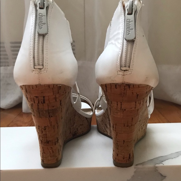 Charles David leather upper ankle cork wedges - Picture 4 of 6